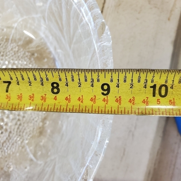 Vintage Large lettuce Cabbage leaf salad serving glass bowl 9" - Picture 5 of 11